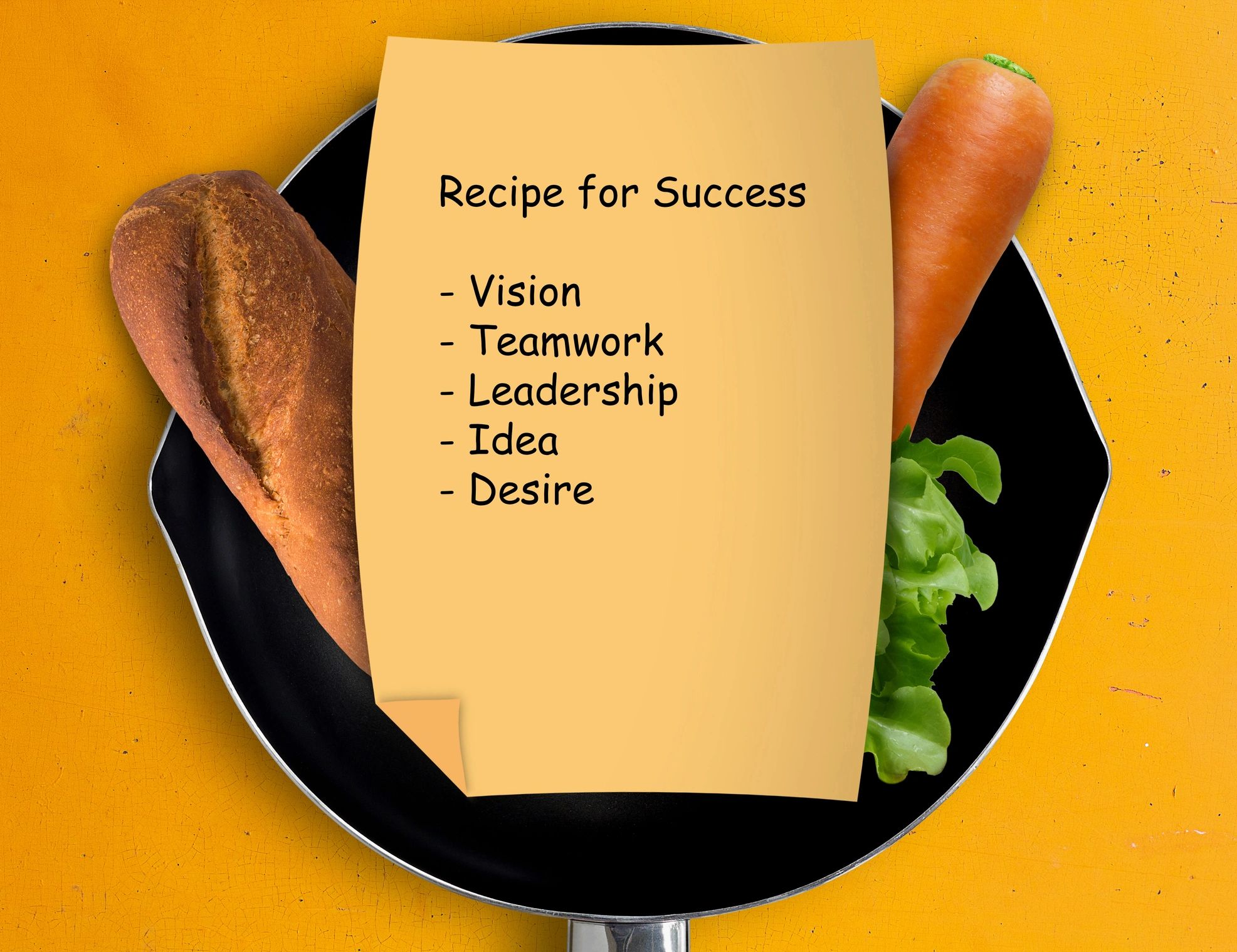Business success concept, recipe for success.